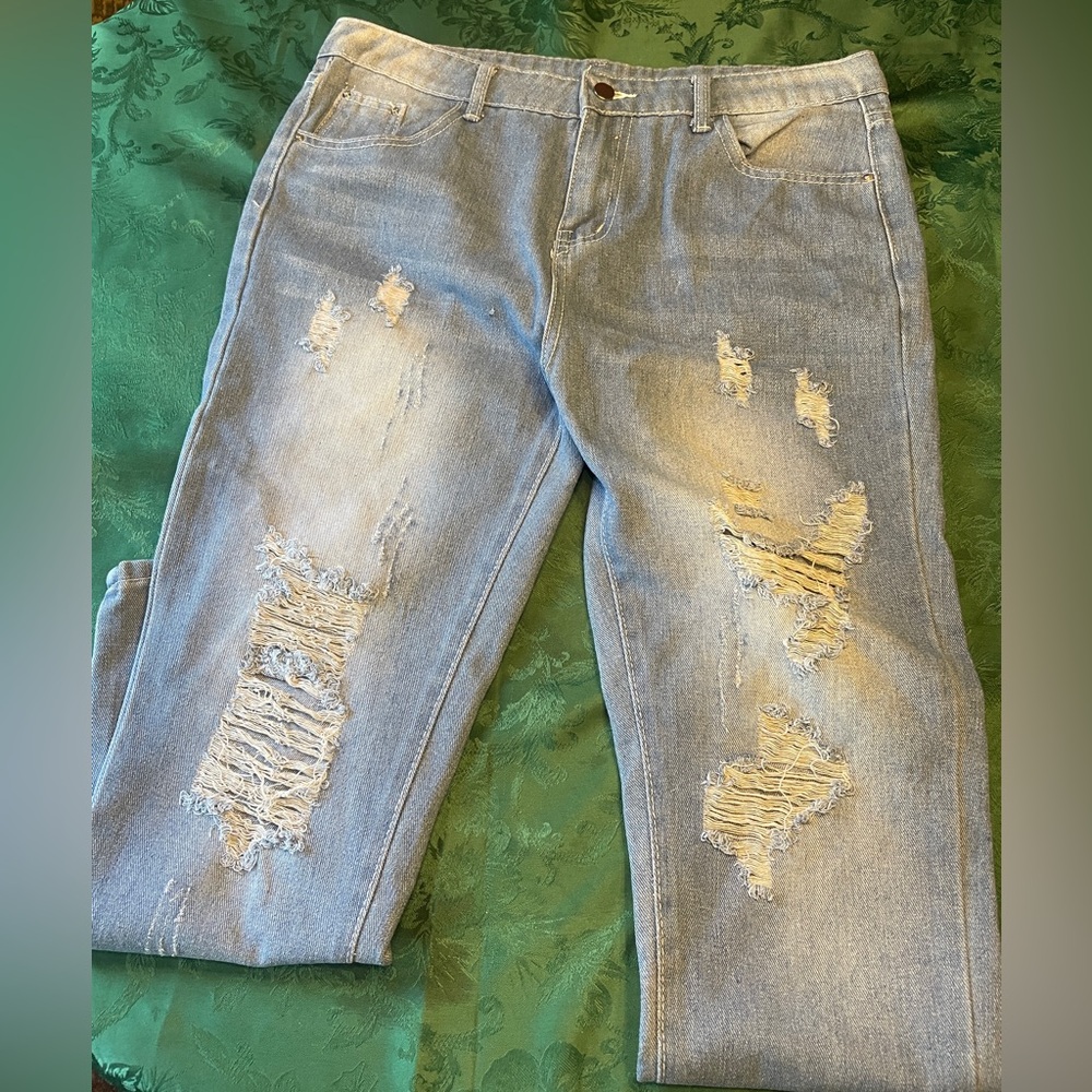 Distressed Light Blue Women's Jeans